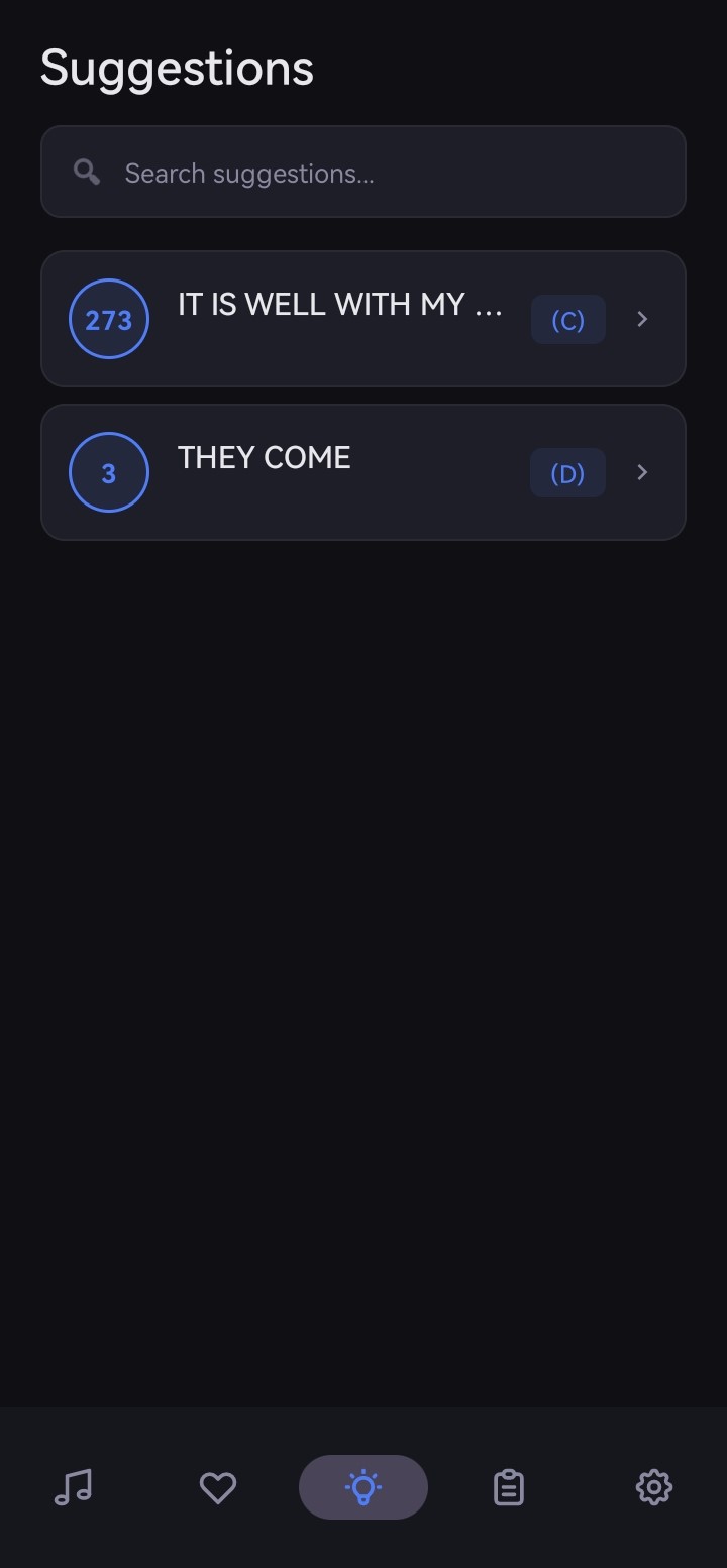 Hymnify Mobile - Suggestions